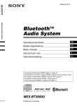 Sony 3-299-319-12 (1) Car Stereo System User Manual