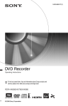Sony 3-293-880-11(1) DVD Recorder User Manual