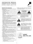 Sonance 275X3 SE Stereo Amplifier User Manual