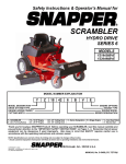 Snapper YZ18426BVE, YZ20486BVE Lawn Mower User Manual