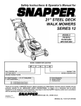 Snapper WP216512BV, P216012, P216512BV Lawn Mower User Manual