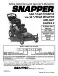 Snapper SPE361 Lawn Mower User Manual