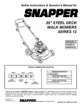Snapper R205012, NR205012 Lawn Mower User Manual