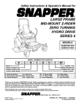Snapper NZMX30614KH, NZMX32734BV Lawn Mower User Manual