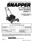 Snapper FRP2167517BV Lawn Mower User Manual