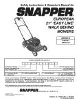 Snapper ESPV21, ESPV21S Lawn Mower User Manual