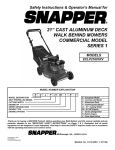 Snapper ECLP21601RV Lawn Mower User Manual