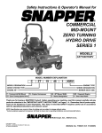 Snapper CZT19481KWV Lawn Mower User Manual