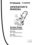 Snapper 520E Snow Blower User Manual