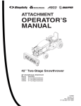 Snapper 1694238 Snow Blower User Manual