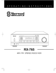 Sherwood RX-765 Stereo Receiver User Manual