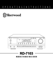 Sherwood RD-7103 Stereo System User Manual