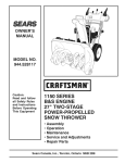 Sears 944.528117 Snow Blower User Manual