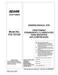 Sears 919.72512 Air Compressor User Manual