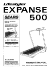 Sears 831.297432 Treadmill User Manual