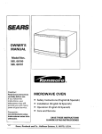 Sears 565.66101 Microwave Oven User Manual