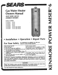 Sears 153.335903 Water Heater User Manual