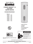 Sears 153.31036 Water Heater User Manual