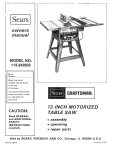 Sears 113242502 Saw User Manual