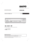 Sanyo VWM-900 VCR User Manual