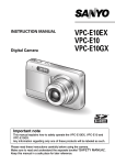 Sanyo VPC-E10EX Digital Camera User Manual