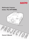 Sanyo HF15000L Projector User Manual