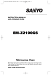 Sanyo EM-Z2100GS Microwave Oven User Manual