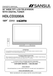 Sansui HDLCD3200A Flat Panel Television User Manual