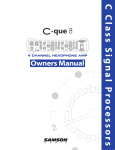 Samson Cque 8 Stereo Amplifier User Manual