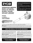 Ryobi RY09050 Blower User Manual