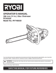 Ryobi Outdoor RY74003D Chainsaw User Manual