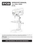 Ryobi DP102L Drill User Manual