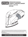 Ryobi CFS1501 Sander User Manual