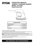 Ryobi CFS1500 Sander User Manual