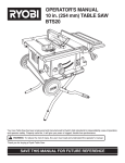 Ryobi BTS20 Saw User Manual