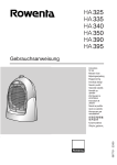 Rowenta HA 340 Fan User Manual