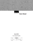 Rotel RA-1070 Stereo Amplifier User Manual
