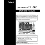 Roland SH-32 Electronic Keyboard User Manual