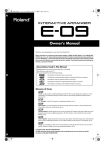 Roland DP990RF Electronic Keyboard User Manual