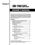 Roland DB-700 Musical Instrument Amplifier User Manual
