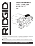 RIDGID R848 Planer User Manual