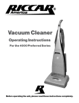 Riccar 1800 Vacuum Cleaner User Manual