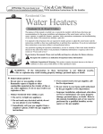 Rheem PVR50-80 (NAT) Water Heater User Manual