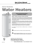 Rheem GE Series Water Heater User Manual