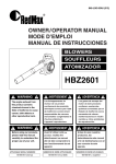 RedMax HBZ2601 Blower User Manual