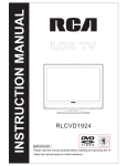 RCA RLCVD1924 Flat Panel Television User Manual