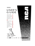 RCA Pro809 Camcorder User Manual