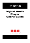 RCA H115 MP3 Player User Manual