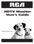RCA D34W20 Flat Panel Television User Manual