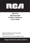 RCA 2101-2 Cordless Telephone User Manual